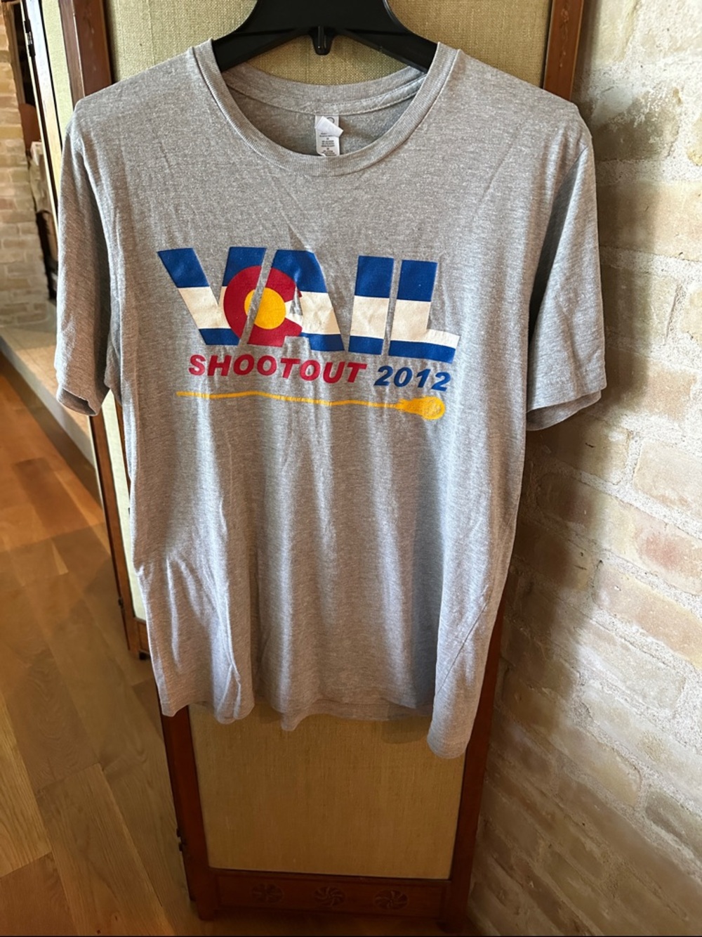 Gray Vail Lacrosse Shootout 2012 Graphic Tee with Blue, Red, Yellow Accents